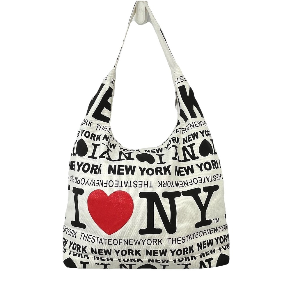 Robin Ruth New York City Shoulder Bag Purse Tote Black Glitter Red Heart Zipper